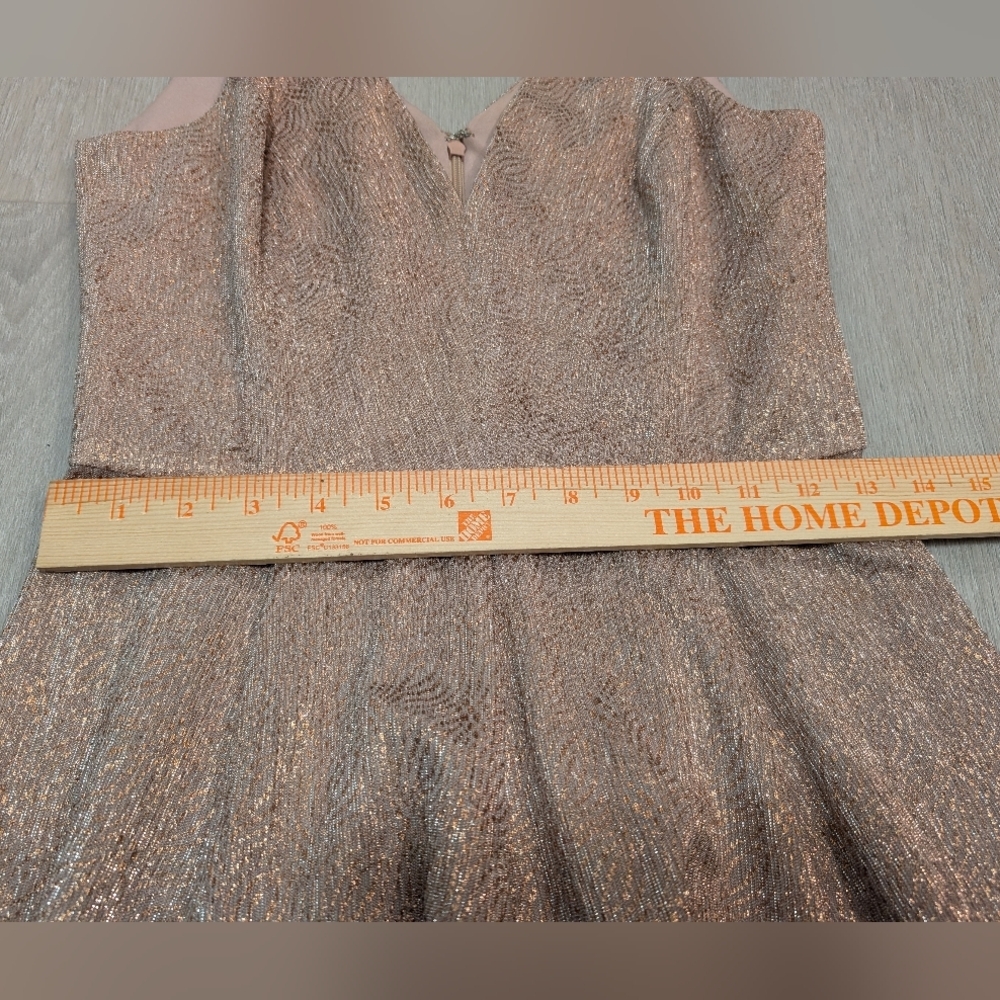 Dress the Population Rose Pink Metallic V-neck Midi Dress, Women's Small - Picture 2 of 6